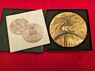 Vintage 1986 Coca Cola Centennial 100 Year Medallion W Box And Instructions Coke