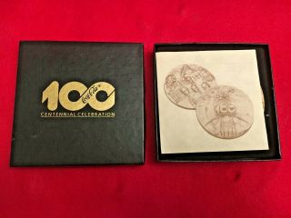 Vintage 1986 Coca Cola Centennial 100 Year Medallion w Box and Instructions COKE 2