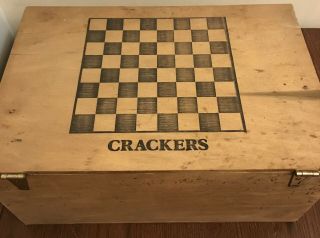 Nabisco Wood Checker Board Crate,  Lid 200 years 1792 - 1992 Biscuit Crackers Box 4