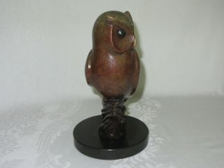 SPI Gallery Cast Brass Marble Nightflyer Owl Figurine Vtg Art Sculpture 2