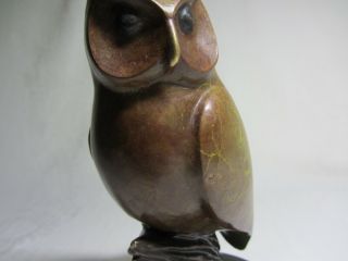 SPI Gallery Cast Brass Marble Nightflyer Owl Figurine Vtg Art Sculpture 7