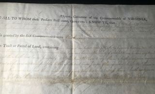 1795 GOV Virginia Henry Lee III SIGNED LAND GRANT w/ SEAL 1250 acres NORFOLK 2