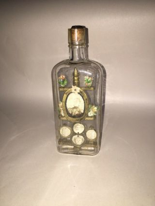 Antique Folk Art Bottle Whimsey With Pictures Of Family Pennsylvania