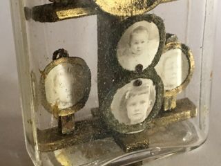 Antique Folk Art Bottle Whimsey With Pictures Of Family Pennsylvania 4