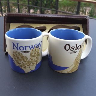 2 Demitasse Starbucks City Mugs 3 Oz Norway & Oslo With Package