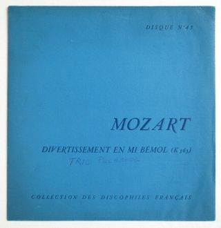 Df 45 Trio Pasquier Mozart String Trio K.  563 French Discophiles Francais Fd Lp