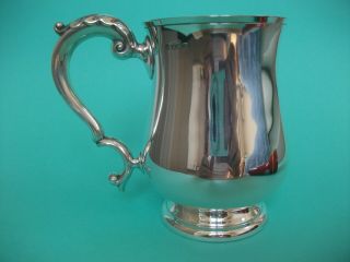 Very Large,  Solid Silver Pint Beer Tankard / Mug,  Sheffield 1946,  334 Grams
