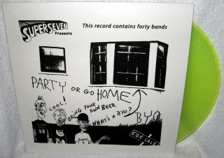 V/a Party Or Go Home Compilation Lp Reissue Color Vinyl 7 Seconds Jfa Minute Men