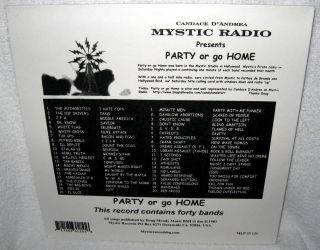 V/A PARTY OR GO HOME Compilation LP Reissue COLOR VINYL 7 Seconds JFA MINUTE MEN 2