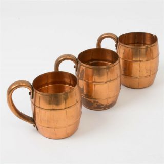 Vintage Set of 6 West Bend Solid Copper Moscow Mule 