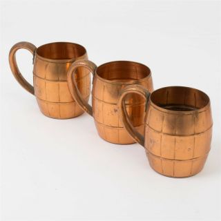 Vintage Set of 6 West Bend Solid Copper Moscow Mule 