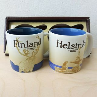 2 Demitasse Starbucks City Mugs 3 Oz Finland & Helsinki With Package