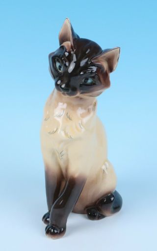 Vintage Kay Finch Ambrosia Ceramic SIAMESE CAT Figurine California Art Pottery 2