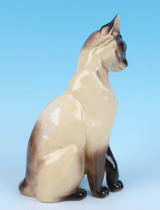 Vintage Kay Finch Ambrosia Ceramic SIAMESE CAT Figurine California Art Pottery 7