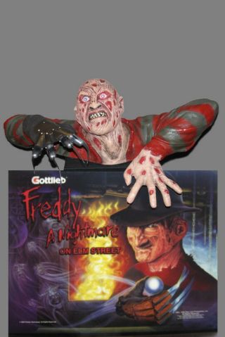 Freddy Kruger Nightmare On Elm Street Pinball Machine Topper With Red Led Eyes