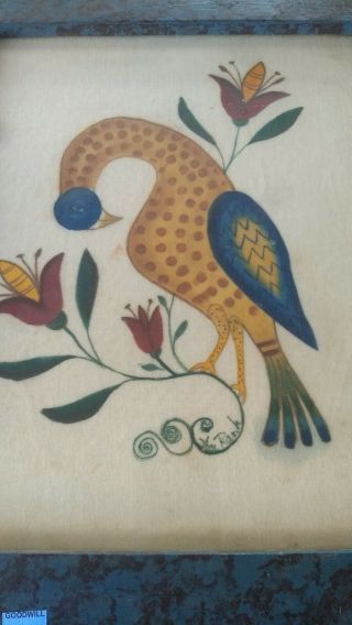 Hand Painted Folk Art Theorem Bird by William (Bill) Rank 3
