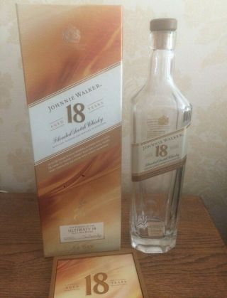Johnnie Walker 18 Year 750 Ml Empty Bottle,  Box