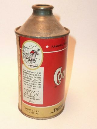12oz Goetz Country Club Beer Cone Top Can 3