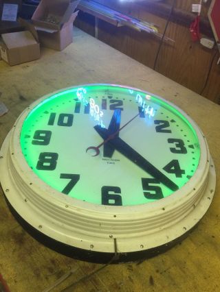 Rare 30” Neon 1940s American Clock Company / Precision Time
