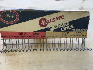 Vintage Allsafe Brake Line Center Display Metal/wire Sign Rack 14 Slot