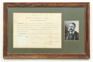 Chester Arthur 1854 Presidential Document Beautifully Matted & Framed