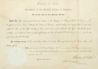 CHESTER ARTHUR 1854 Presidential Document beautifully matted & framed 2