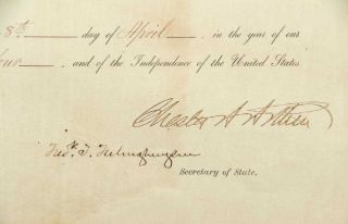 CHESTER ARTHUR 1854 Presidential Document beautifully matted & framed 3