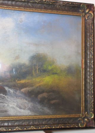 antique 1800 ' s RUDOLF MULLER - GERHARDT pastel landscape drawing painting 5