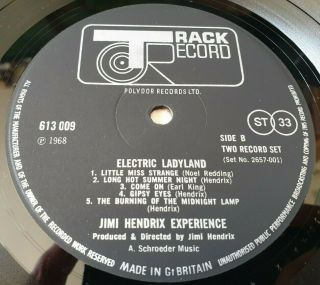 THE JIMI HENDRIX EXPERIENCE - ELECTRIC LADYLAND LP VINYL TRACK 613 008 / 009 NM 3