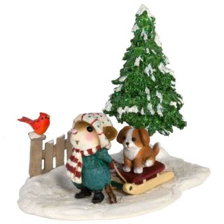 Wee Forest Folk Puppy Love,  Wff M - 418b,  Retired Ltd Christmas Mouse