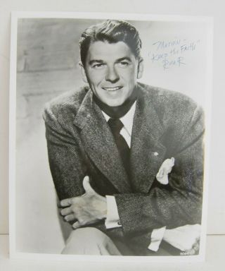 Ronald Reagan Autographed Photo Vtg C.  50s Signed Inscribed Keep The Faith 8x10