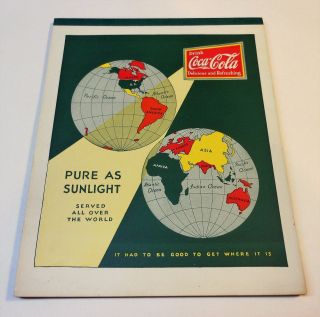 Vintage Coca Cola 1932 - 35 School Tablet " Pure As Sunlight "