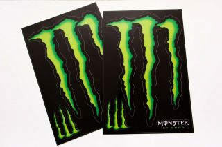 2x Monster Energy Drink Large Logo Decals Stickers 12  X8