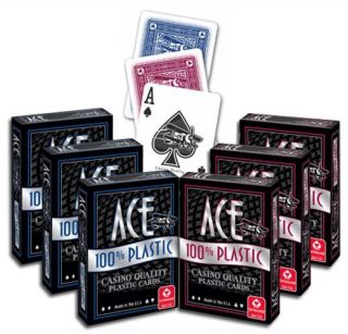 6 Decks Ace 100 Plastic Playing Cards Cartamundi Washable Cut Cards