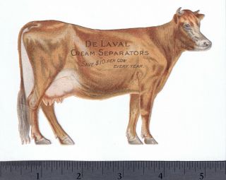 NOT tin DeLaval Cream Separator Dairy Milk Cow RARE Die - Cut Victorian Trade Card 3