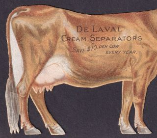 NOT tin DeLaval Cream Separator Dairy Milk Cow RARE Die - Cut Victorian Trade Card 4