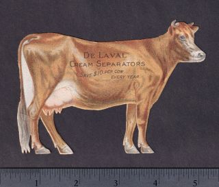 NOT tin DeLaval Cream Separator Dairy Milk Cow RARE Die - Cut Victorian Trade Card 5