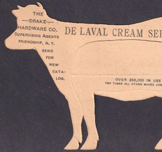 NOT tin DeLaval Cream Separator Dairy Milk Cow RARE Die - Cut Victorian Trade Card 6