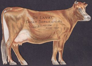 NOT tin DeLaval Cream Separator Dairy Milk Cow RARE Die - Cut Victorian Trade Card 8