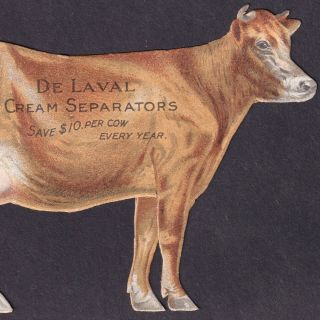 NOT tin DeLaval Cream Separator Dairy Milk Cow RARE Die - Cut Victorian Trade Card 9