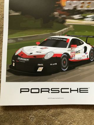 2019 Road America 911 Rsr Porsche 912 Unsigned Poster Imsa Weathertech Htf Rare