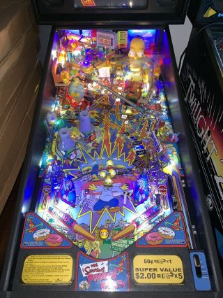 Simpsons Pinball Party Pinball Machine By Stern Coin Op LEDs 6