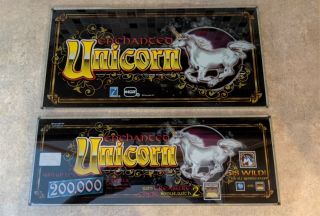 Igt " Enchanted Unicorn " Slot Machine Glass (2 Piece Set) Uld - 3