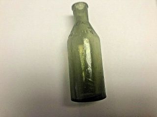 Olive Green Poison Bottle Lyon’s Powder 1860’s,  Insect Bottle