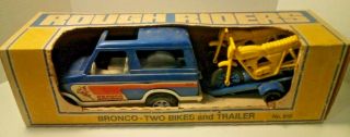 Rough Riders Bronco Two Bikes And Trailer No.  910 Gay Toys Rare
