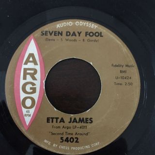 Breed R&b / Mod R&b (45) - Etta James " Seven Day Fool " (argo) 