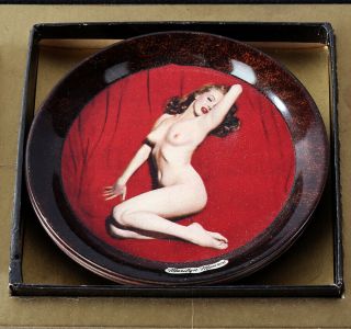 Rare 1954 Marilyn Monroe Tin Litho Tip Tray And Playing Card Set Playboy Pose NR 4