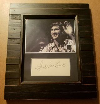 Townes Van Zandt - Framed Autograph And 5x7 Photo - Signed Card