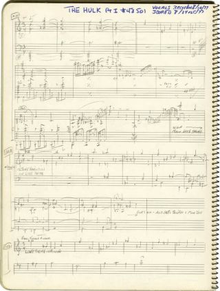 Joe Harnell - Musical Manuscript Signed Circa 1977
