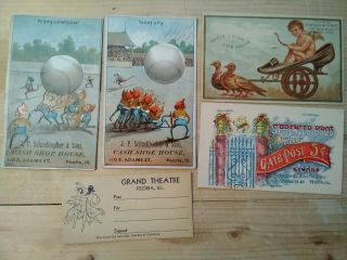 14 Old Victorian Advertising Trade Cards From Businesses In Peoria Illinois